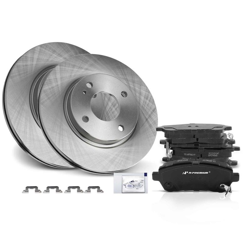 Front Disc Brake Rotors & Ceramic Brake Pads for Ford Fiesta 2011-2019