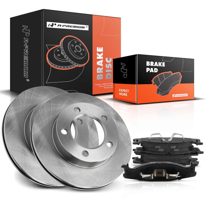 Front Disc Brake Rotors & Ceramic Brake Pads for Ford F-150 1994-1996 Bronco