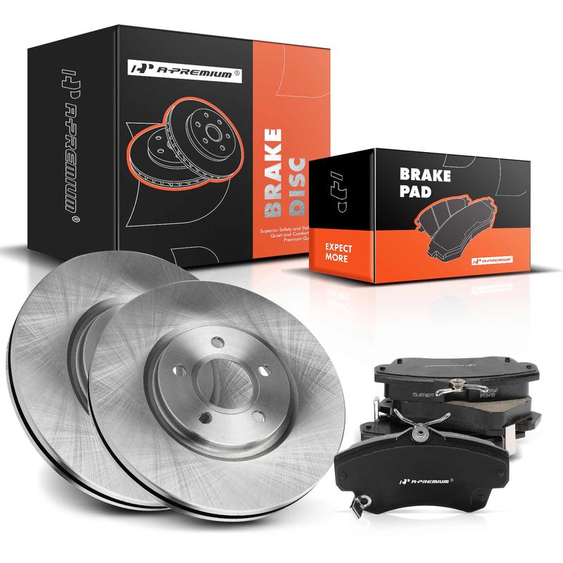 Front Disc Brake Rotors & Ceramic Brake Pads for Chrysler PT Cruiser 2003-2009