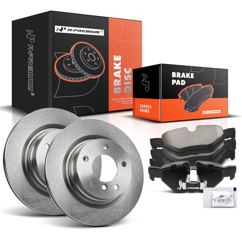 Rear Disc Brake Rotors & Ceramic Brake Pads for BMW E46 323i 2006-2011 328i 325i