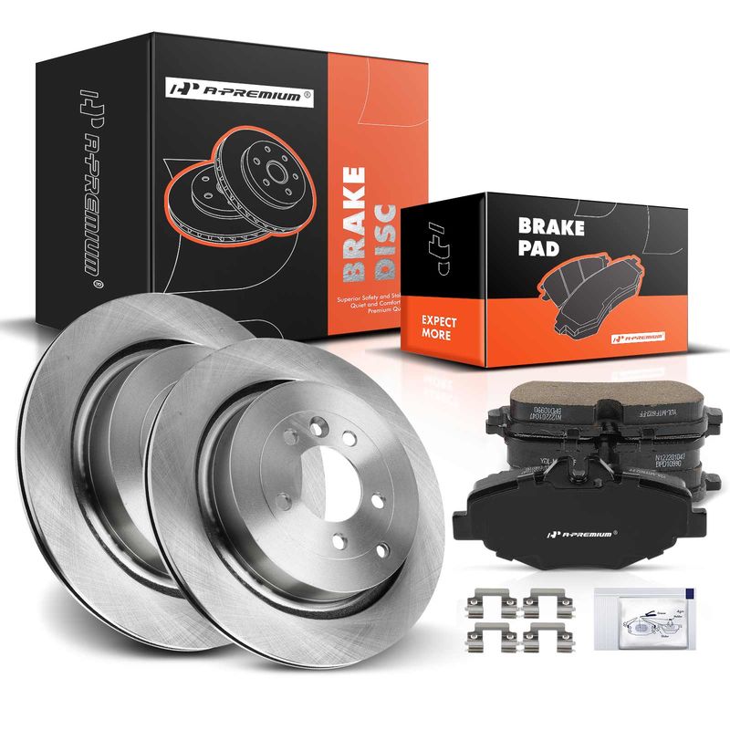 Rear Disc Brake Rotors & Ceramic Brake Pads for Land Rover Range Rover Sport LR3