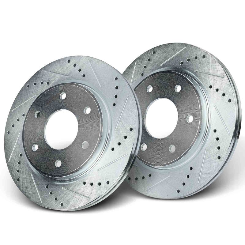 Front Drilled Brake Rotors for INFINITI QX56 Nissan Armada 05-06 Titan 05-07