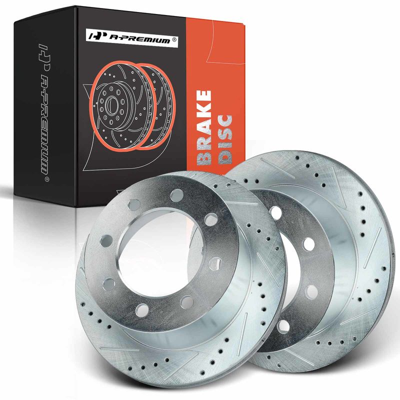 Rear Drilled Brake Rotors for Dodge Ram 2500 Ram 3500 2001-2002