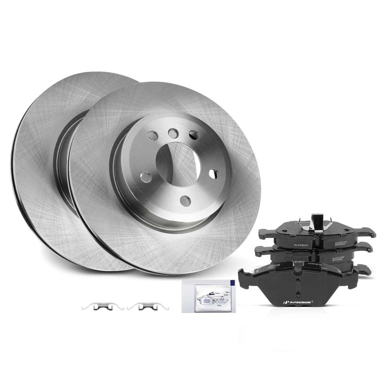 Front Disc Brake Rotors & Ceramic Brake Pads for BMW X3 E83 2004-2010 L6 3.0L