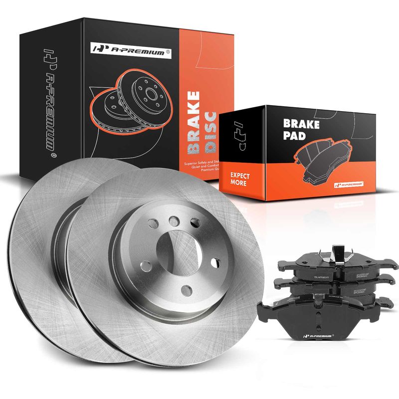 Front Disc Brake Rotors & Ceramic Brake Pads for BMW X3 E83 2004-2010 L6 3.0L