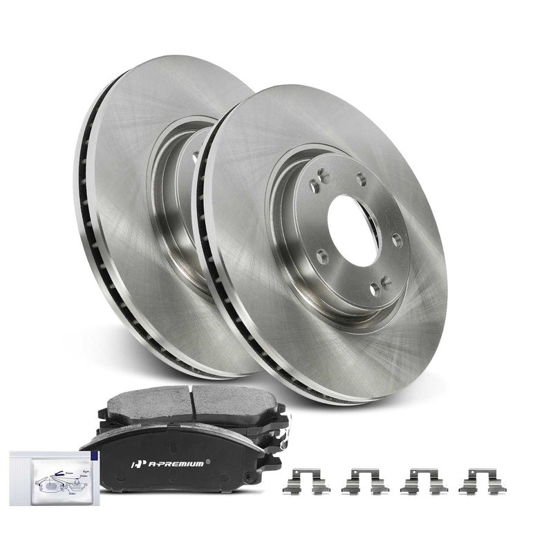 Front Disc Brake Rotors & Ceramic Brake Pads for Kia Amanti 2004-2006 Hyundai