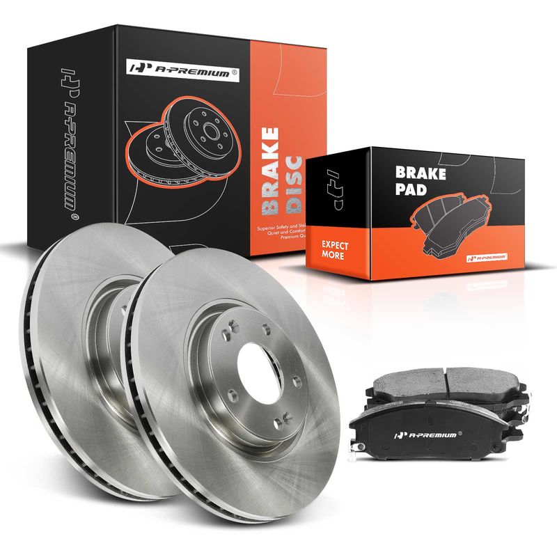 Front Disc Brake Rotors & Ceramic Brake Pads for Kia Amanti 2004-2006 Hyundai