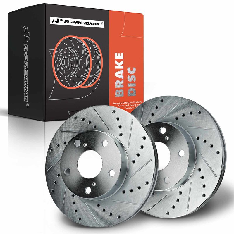 Front Drilled Brake Rotors for Toyota Tacoma 2005-2015 5-Lug 275mm