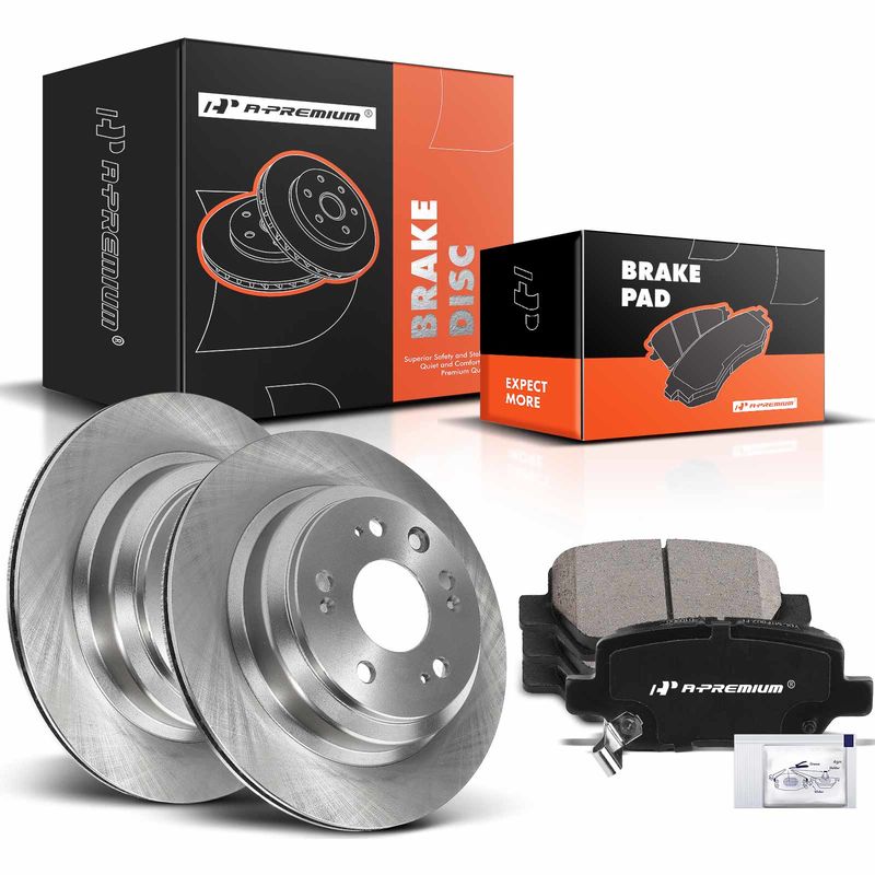 Rear Disc Brake Rotors & Ceramic Brake Pads for Acura RL 2005-2012 V6 3.5L 3.7L