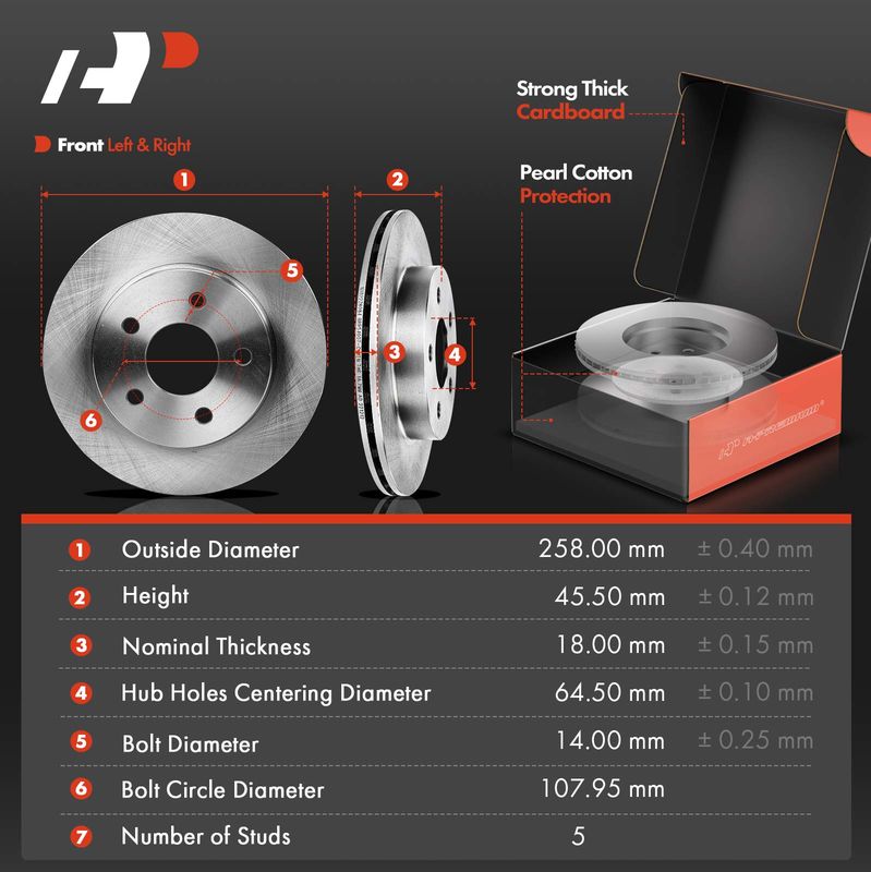 Rear Disc Brake Rotors & Ceramic Brake Pads for Ford Thunderbird Mercury Lincoln