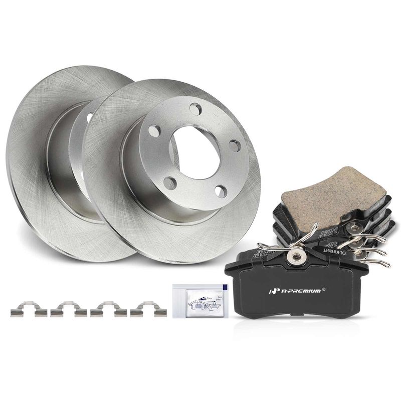 Rear Disc Brake Rotors & Ceramic Brake Pads for Audi A6 1998-2003 VW Passat