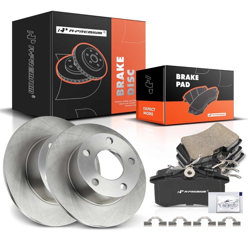 Rear Disc Brake Rotors & Ceramic Brake Pads for Audi A6 1998-2003 VW Passat