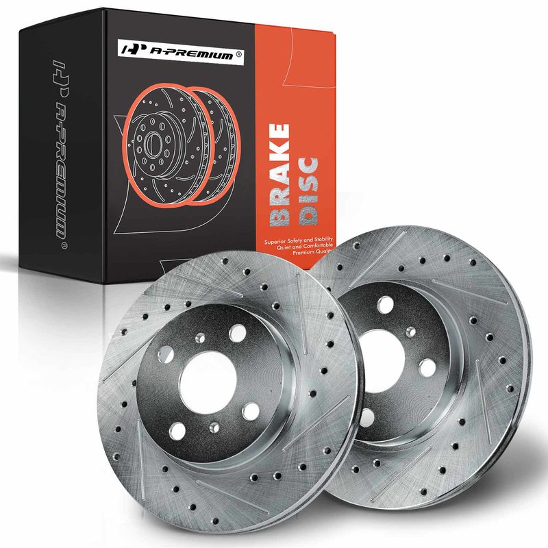 Front Drilled Brake Rotors for Toyota Corolla 93-02 Chevrolet Geo Prizm