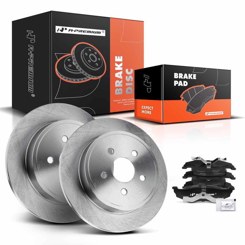Rear Disc Brake Rotors & Ceramic Brake Pads for Chrysler PT Cruiser 2003-2007