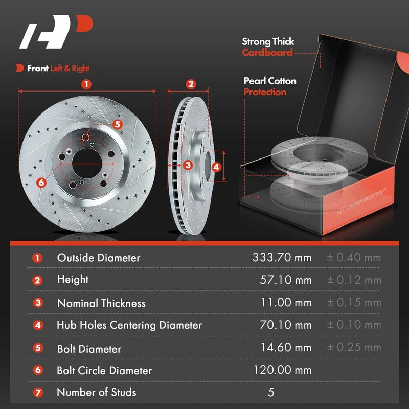 Front & Rear Drilled Rotors & Ceramic Brake Pads for Honda Odyssey 2011-2014