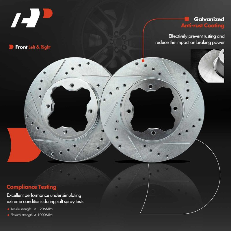 Rear Drilled Brake Rotors for Honda Accord 1990-1997 Acura CL 1997 2.2L