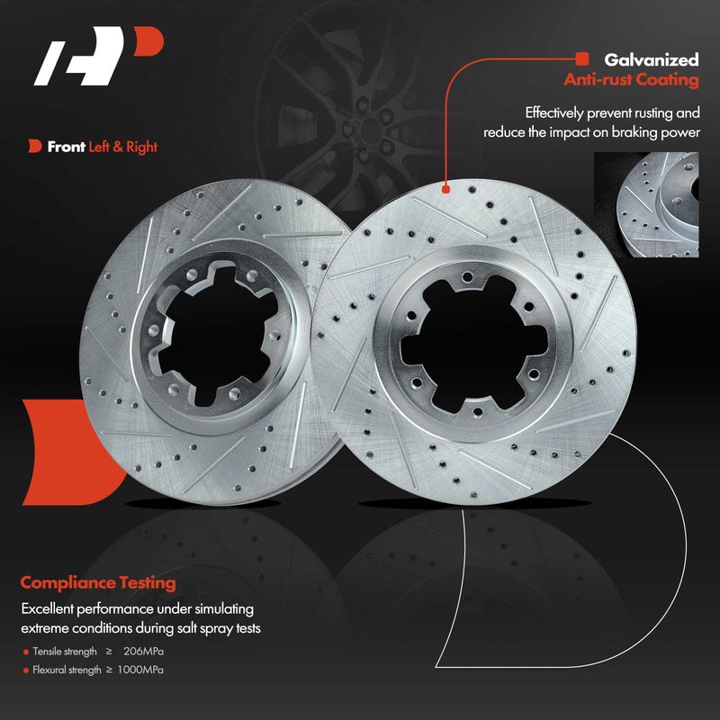 Front Drilled Brake Rotors for INFINITI QX4 98-03 Nissan Pathfinder 98-04