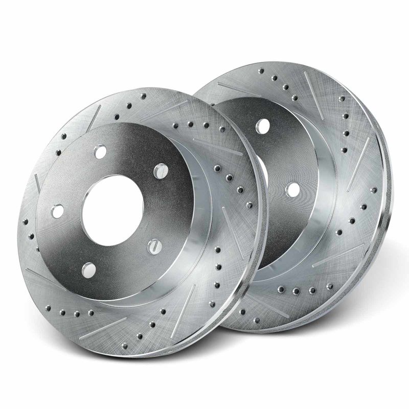 Front Drilled Brake Rotors for Dodge Ram 1500 2000-2001 3.9L 5.2L 5.9L 4WD