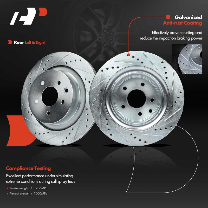 Rear Drilled Brake Rotors for INFINITI G37 2008-2013 G35 2007-2008 Q60 2014-2015