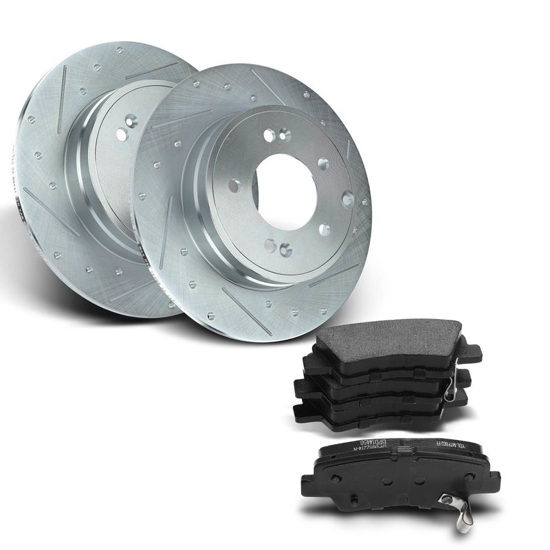 Rear Drilled Rotors & Ceramic Brake Pads for Kia Optima 2011-2015 Hyundai Azera