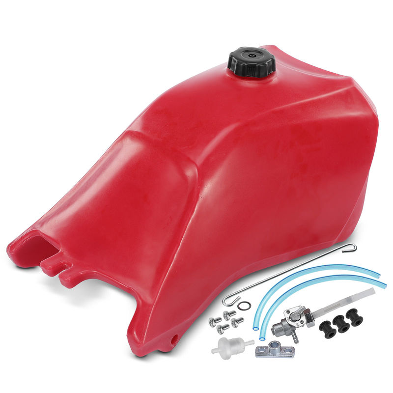 Red Fuel Tank with Cap & Fuel Petcock for Honda FourTrax 300 1993-2000