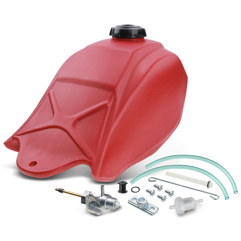 Red Fuel Tank with Cap & Fuel Petcock for Honda ATC250SX 1985 1986 1987