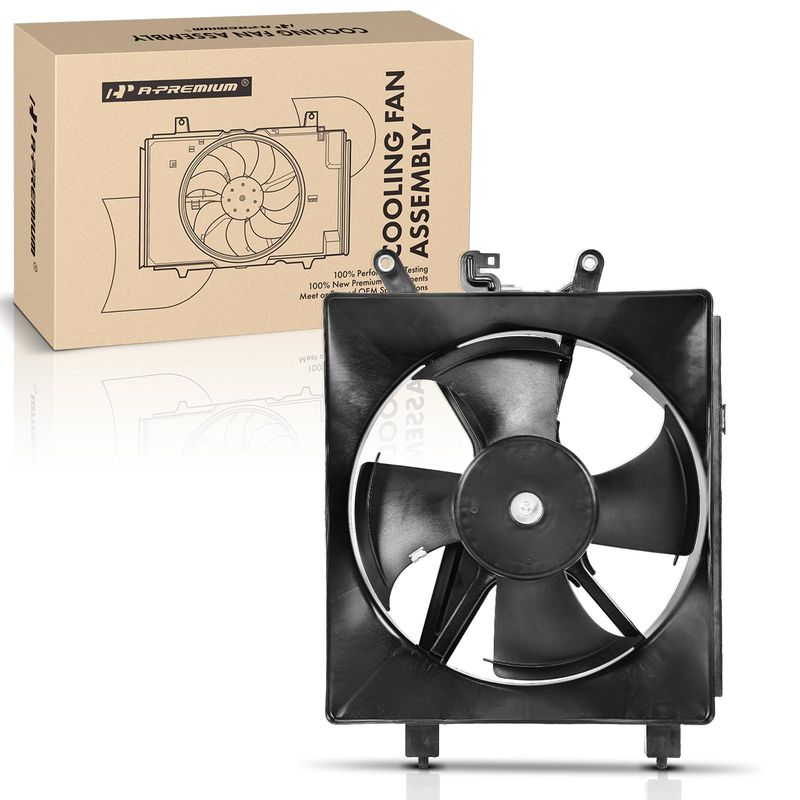Engine Radiator Cooling Fan Assembly with 4 Blade for Honda Civic 2001-2005 1.7L