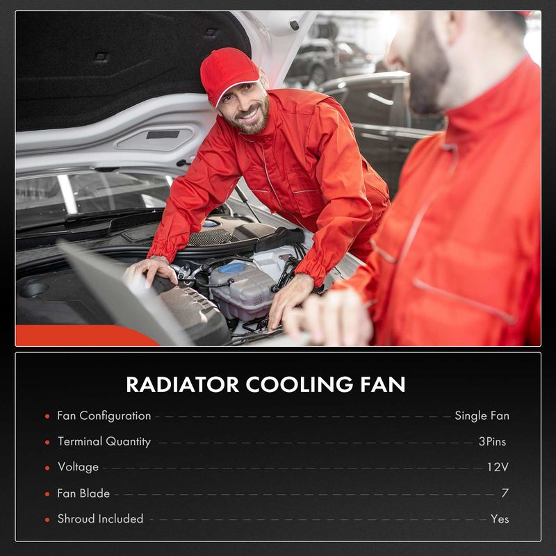 Engine Radiator Cooling Fan Assembly with Shroud for Kia Seltos 2020-2022 1.6L