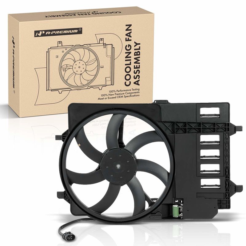 Engine Radiator Cooling Fan Assembly with Shroud for Mini Cooper 02-08 L4 1.6L