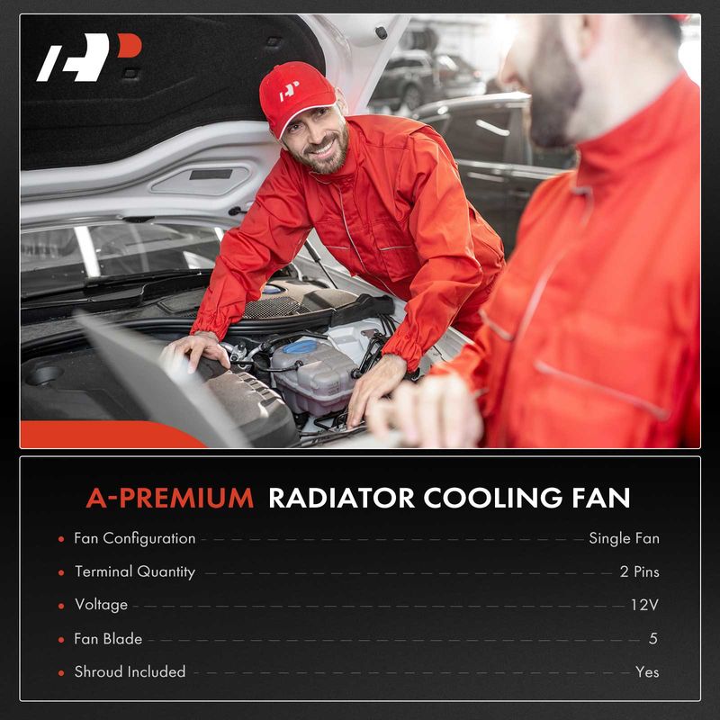 Left Engine Radiator Cooling Fan Assembly with Shroud for Honda CR-V 17-22