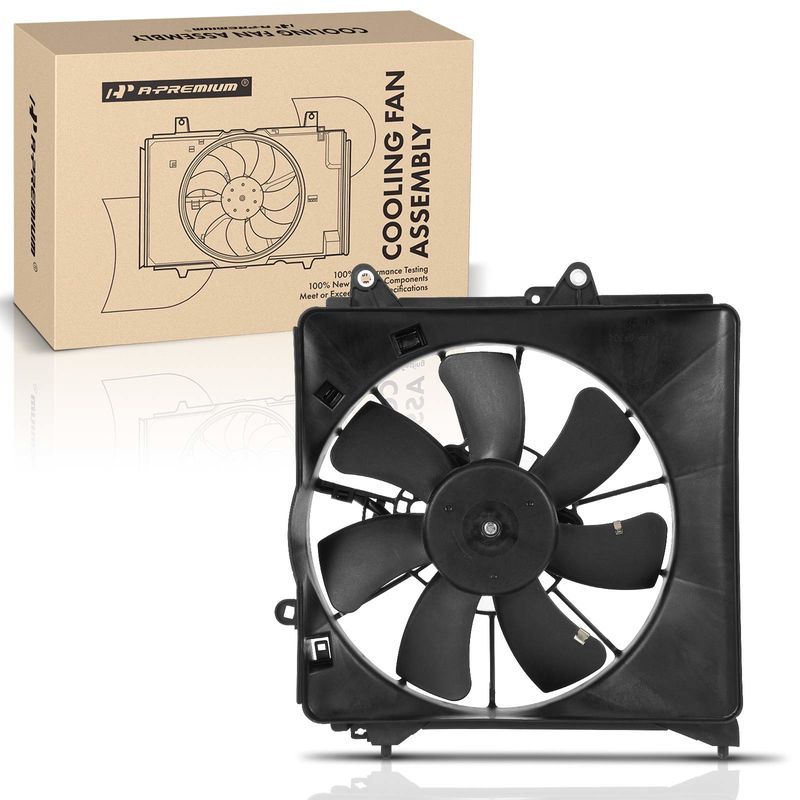 A/C Condenser Cooling Fan Assembly with Shroud for Honda Fit 2009-2013 1.5L