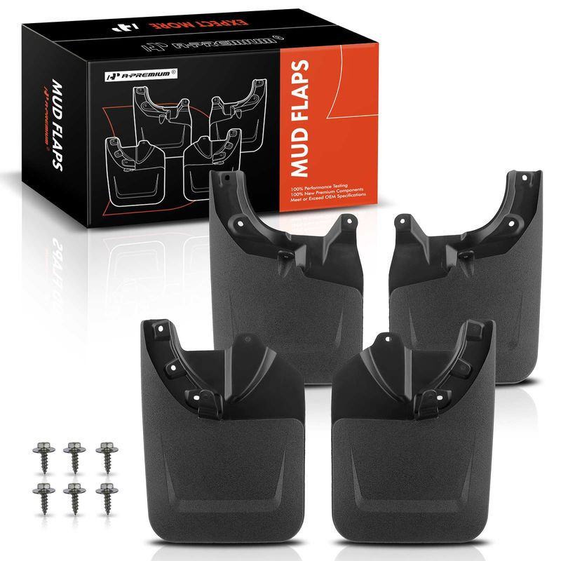 4x Front & Rear Splash Guards Mud Flaps for Toyota Tacoma with Fender Flares