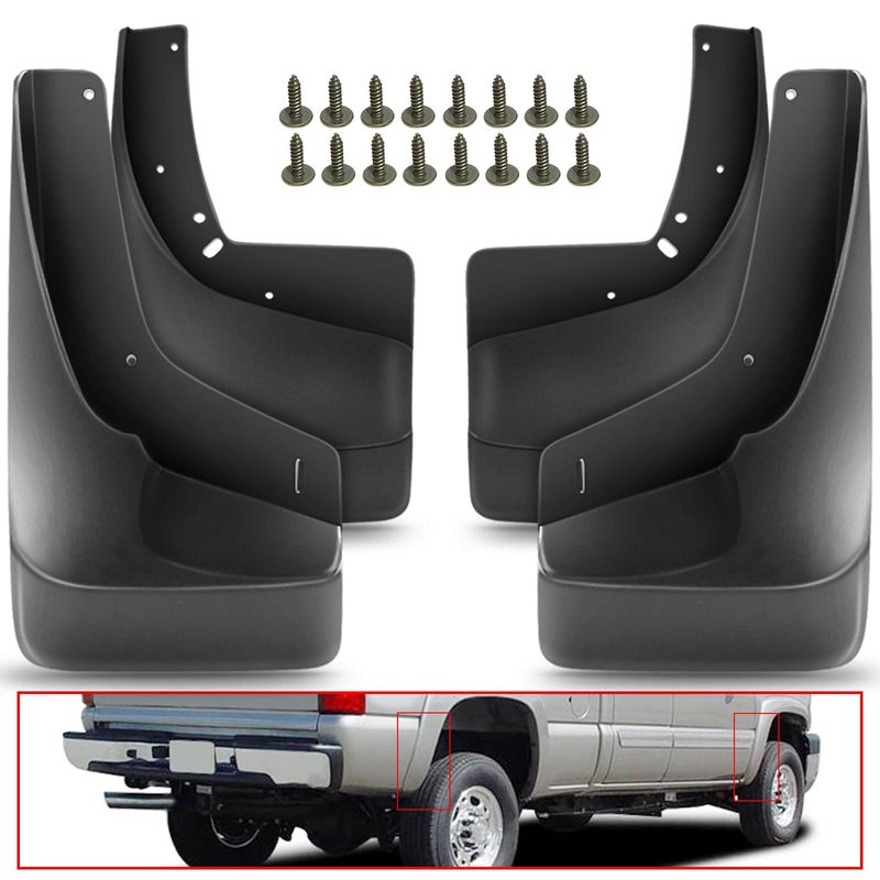 Mud Flaps Splash Guards with Fender Flares for Chevy Silverado Sierra 1999-2007