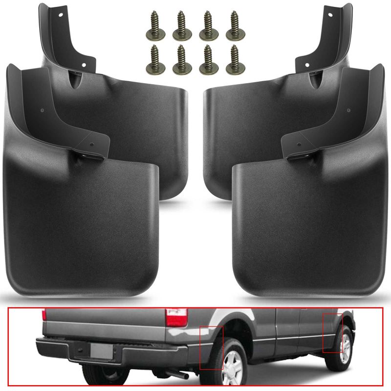 Mud Flaps Splash Guards with Fender Flares for Ford F-150 2004-2014 w/ Fender Flare