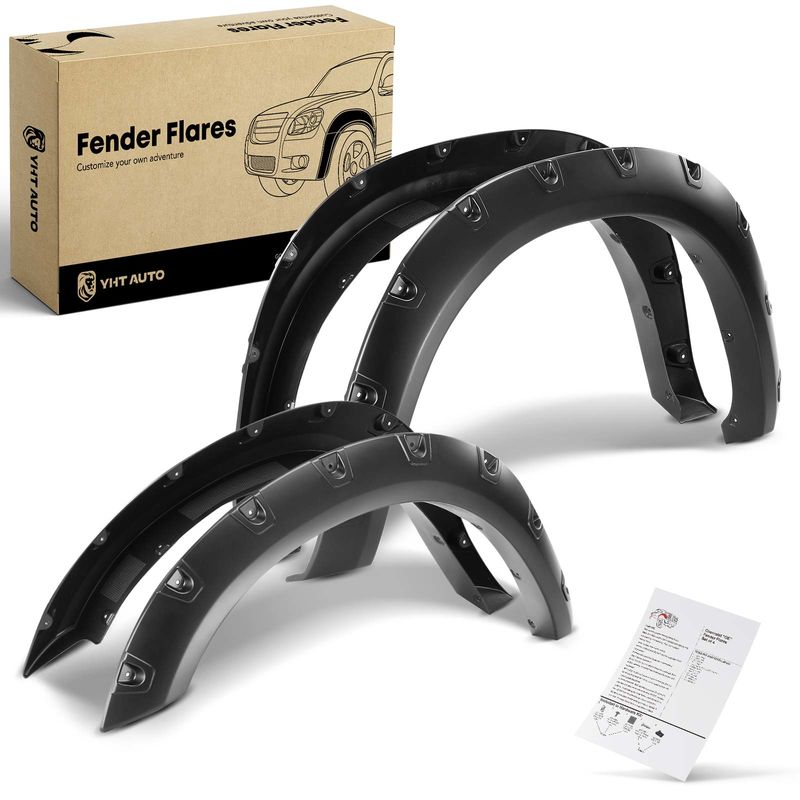 4x Front & Rear Pocket Style Fender Flare for Dodge Ram 1500 Ram 2500 3500