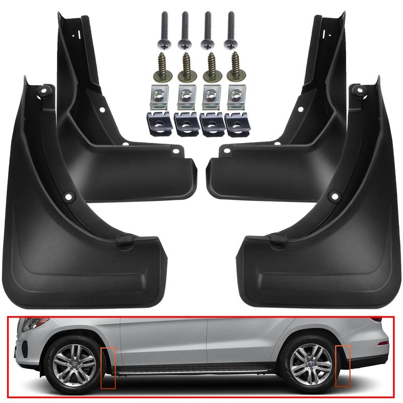 Mud Flaps Splash Guards without Fender Flares for Mercedes-Benz X167 GLS450 GLS580 2020-2021