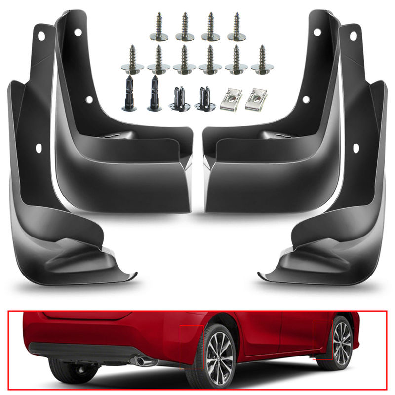 Mud Flaps Splash Guards without Fender Flares for Toyota Corolla 2014-2017 Sedan