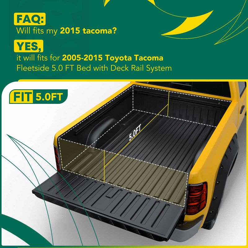 6.17 FT Bed Soft Roll-up Tonneau Cover for Toyota Tacoma 2005-2015