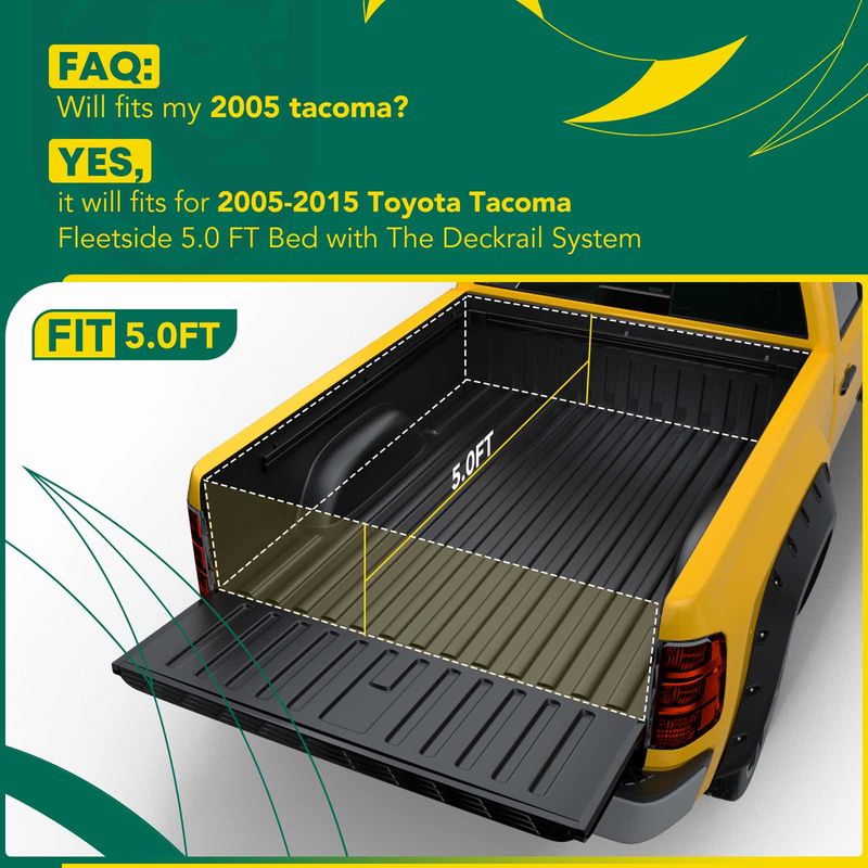 5.17 FT Bed Soft Roll-up Tonneau Cover for Toyota Tacoma 2005-2015