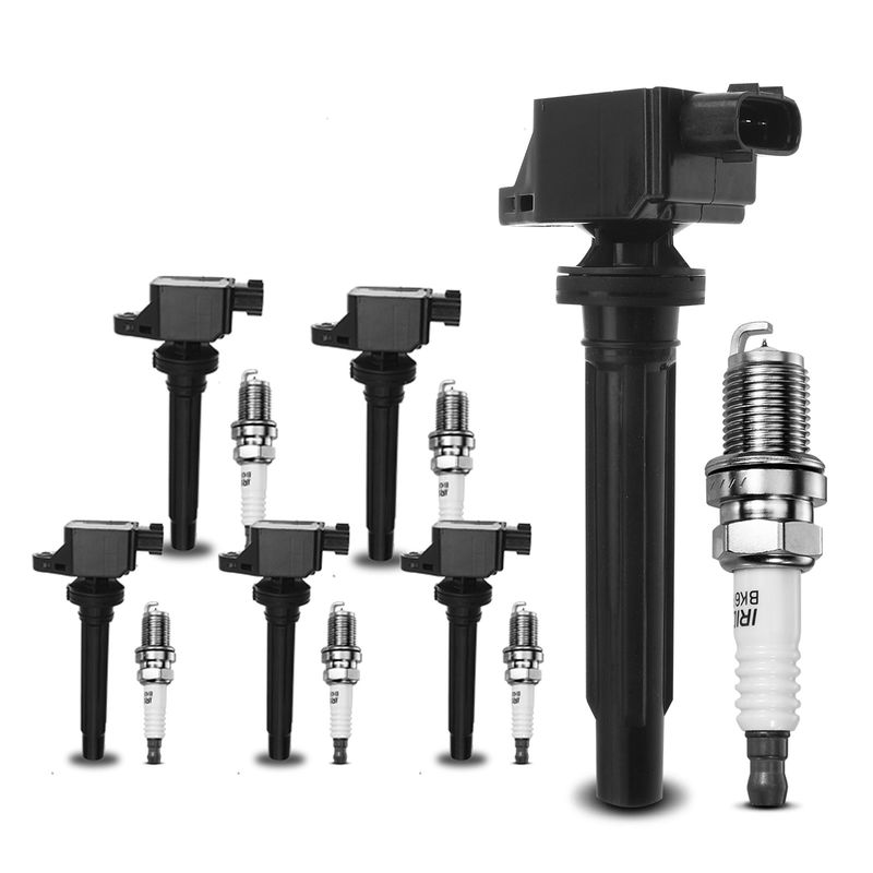 6x Black Ignition Coil & IRIDIUM Spark Plug Kits for Suzuki Grand Vitara 2.7L