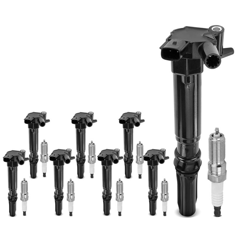 8x Black Ignition Coil & IRIDIUM Spark Plug Kits for Ford F-150 F-250 Super Duty