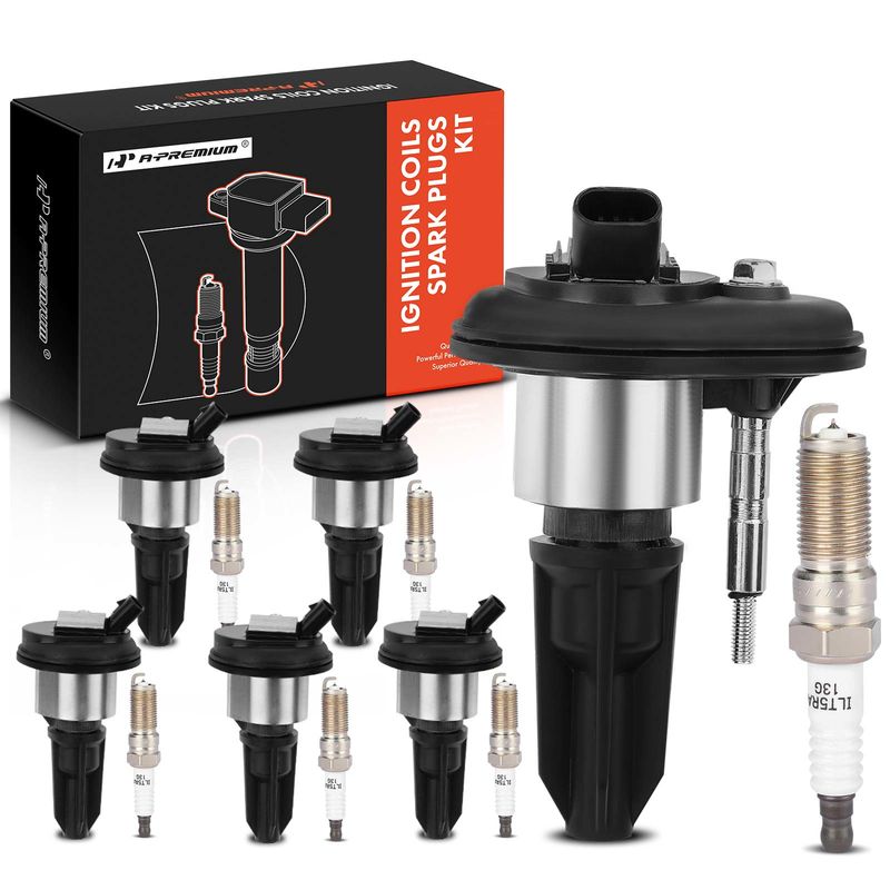 6x Black Ignition Coil & IRIDIUM Spark Plug Kits for Chevy Trailblazer GMC Buick