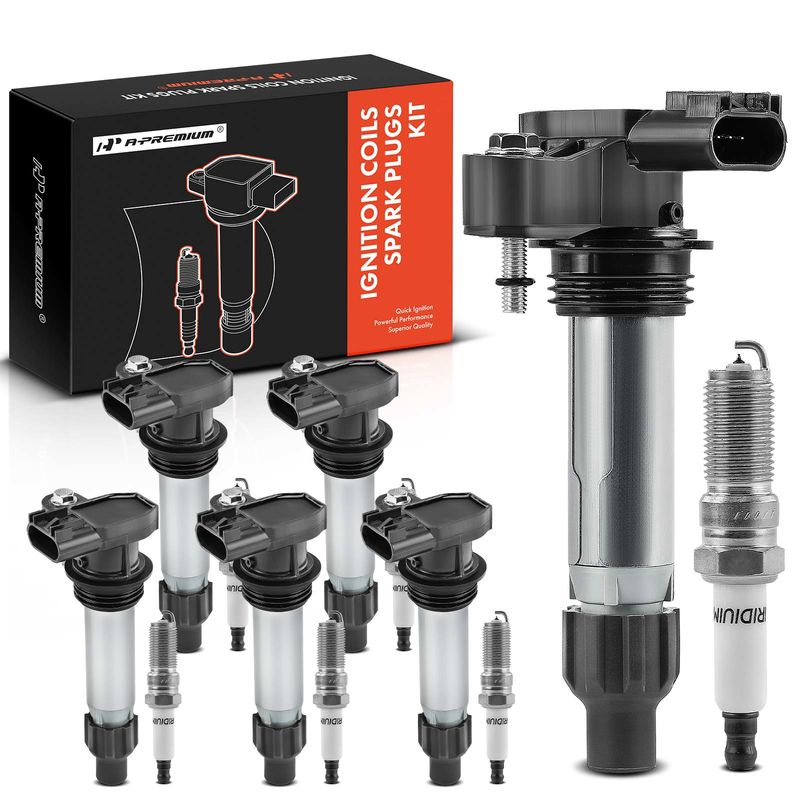 6x Black Ignition Coil & IRIDIUM Spark Plug Kits for Cadillac ATS CTS SRX Buick