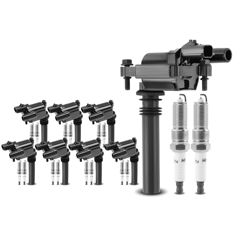 8x Black Ignition Coil & 16x IRIDIUM Spark Plug Kits for Chrysler 300 2005 Dodge