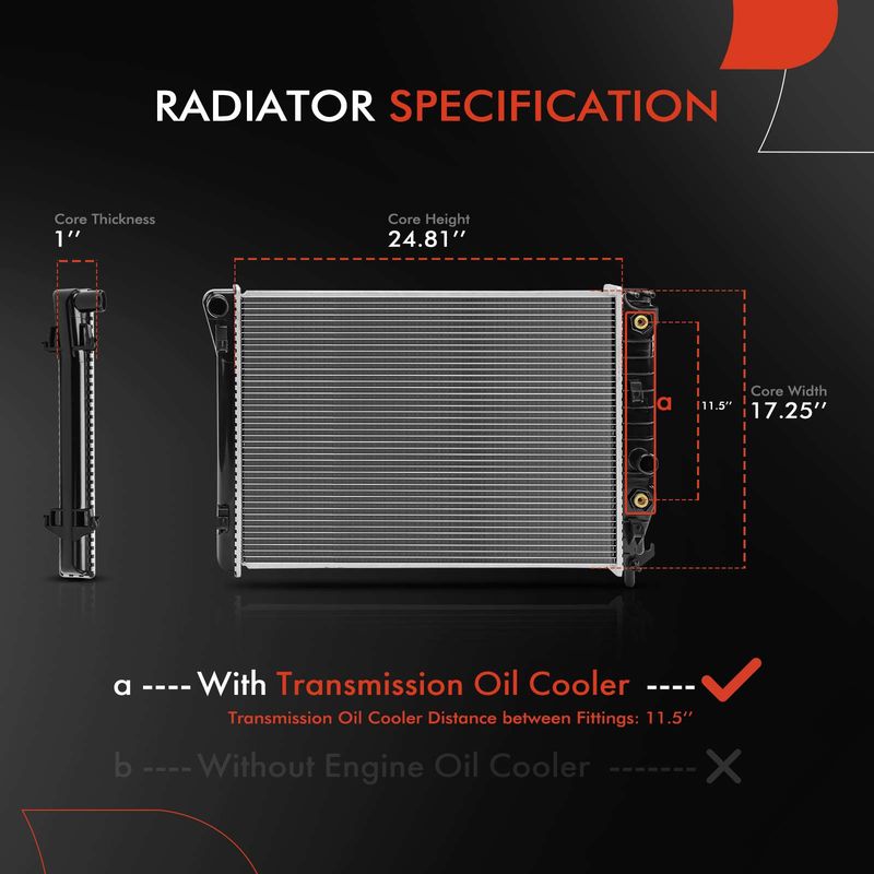 Radiator with Transmission Oil Cooler for Chevrolet Corvette 1997-2004 V8 5.7L