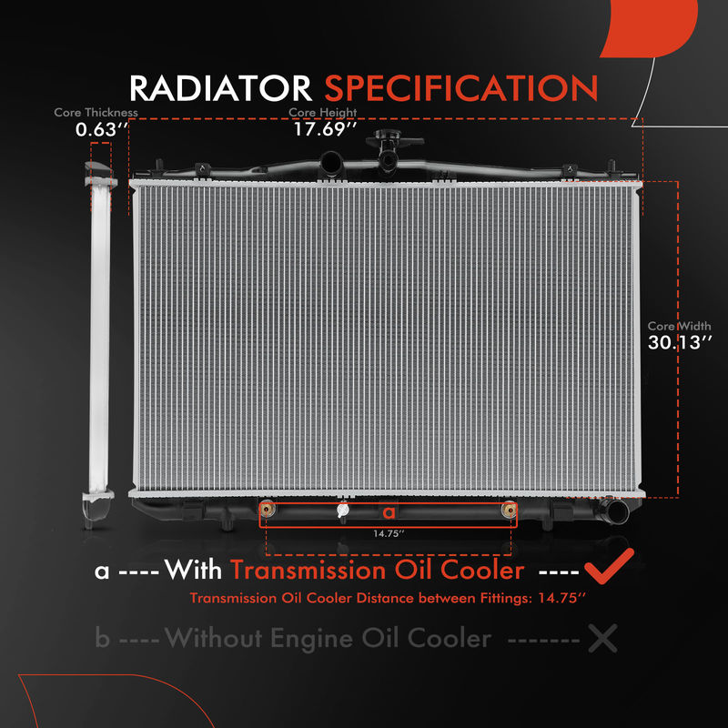 Radiator with Oil Cooler for Lexus RX350 2012-2015 Toyota Sienna 2011-2020 Auto
