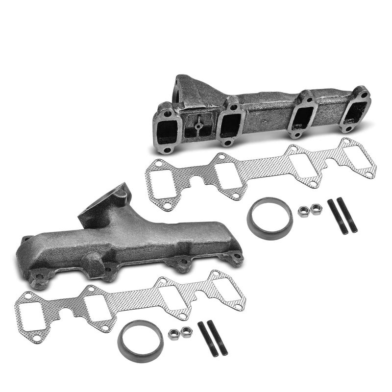 2x Left & Right Exhaust Manifold with Gasket for Ford F-150 250 350 5.9L 6.4L