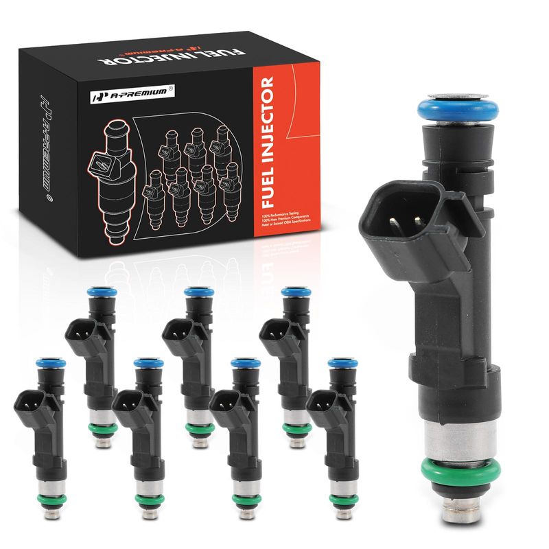 8x Black Fuel Injectors for Ford F-150 Mustang 2011-2015 V8 5.0L