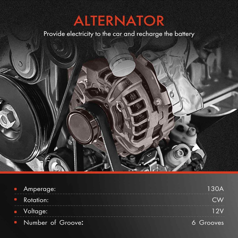 Alternator for Ford Explorer 2002-2005 Lincoln Aviator Mercury 4.6L 130A/12V CW