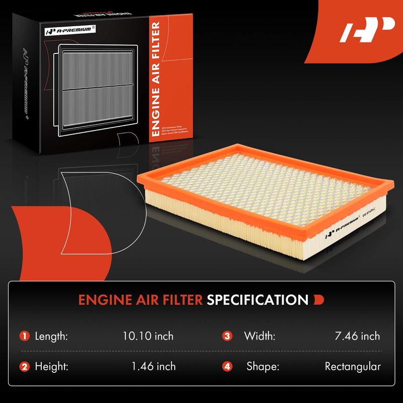 2x Engine Air Filter with Flexible Panel for Chrysler PT Cruiser 2001-2005 2.4L